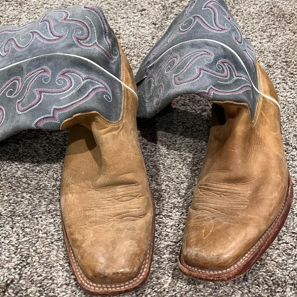 Nocona Men's Western Leather Boots - Tan and Blue - Picture 5 of 5